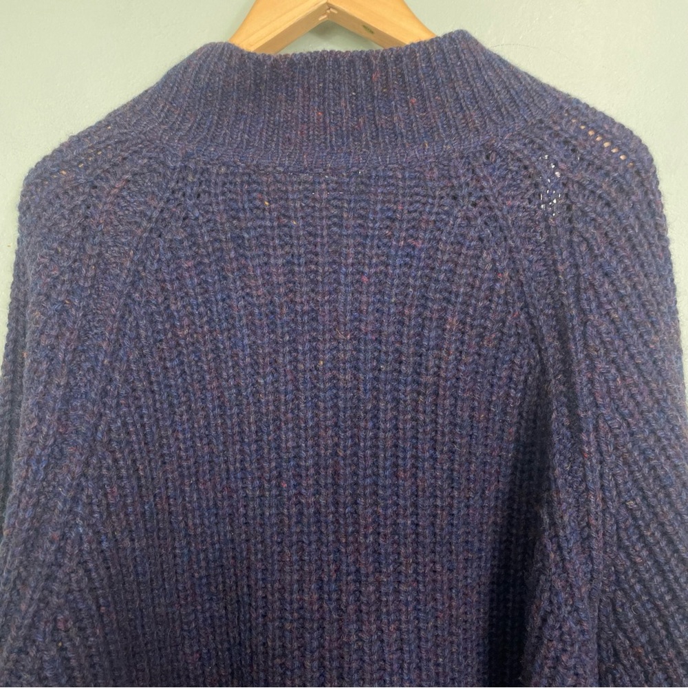 Rosmuc Knitwear Ireland Wool Sweater Cardigan Chunky Knit Button Down Purple - Picture 8 of 9